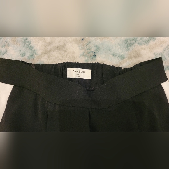 Wilfred White Stripe Conan Terado Size 00 Black Tapered Pants - Picture 4 of 4